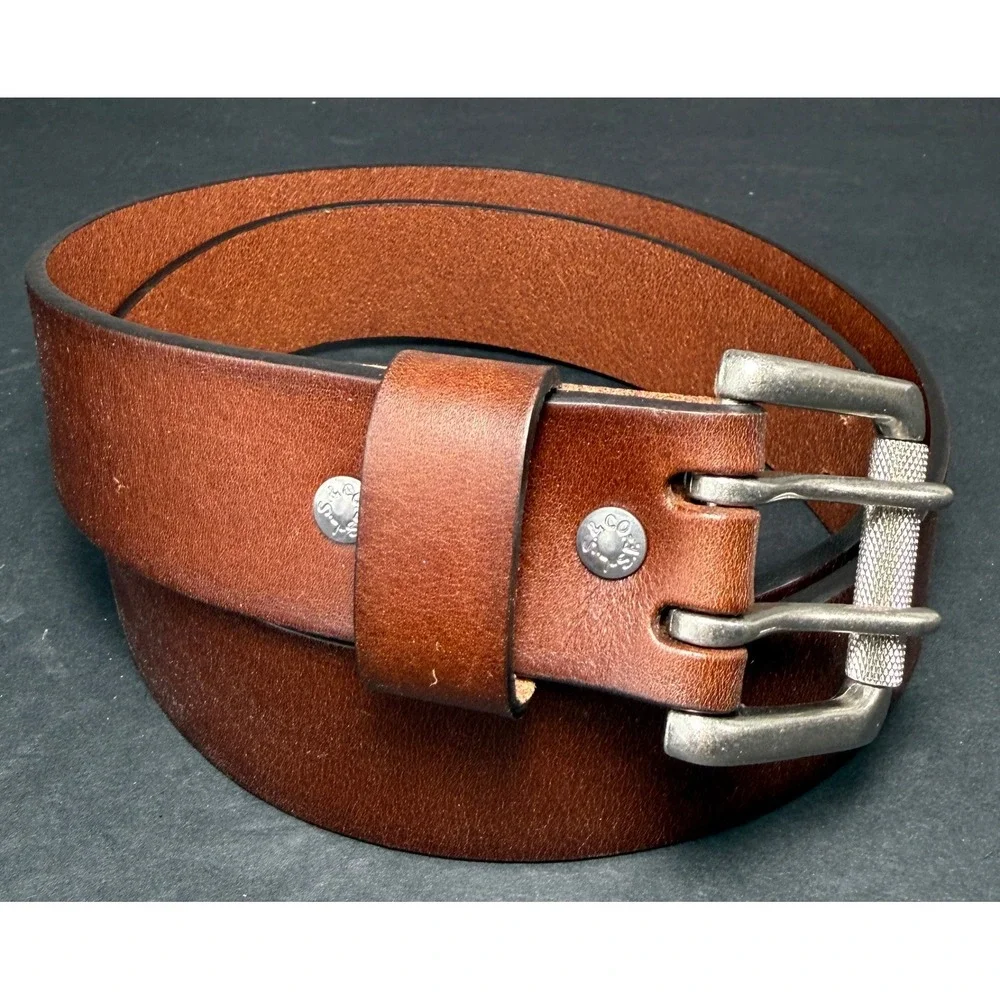 Levi's Leather‎ Belt Mens 38 Brown Double Prong Square Buckle 11LV02BY